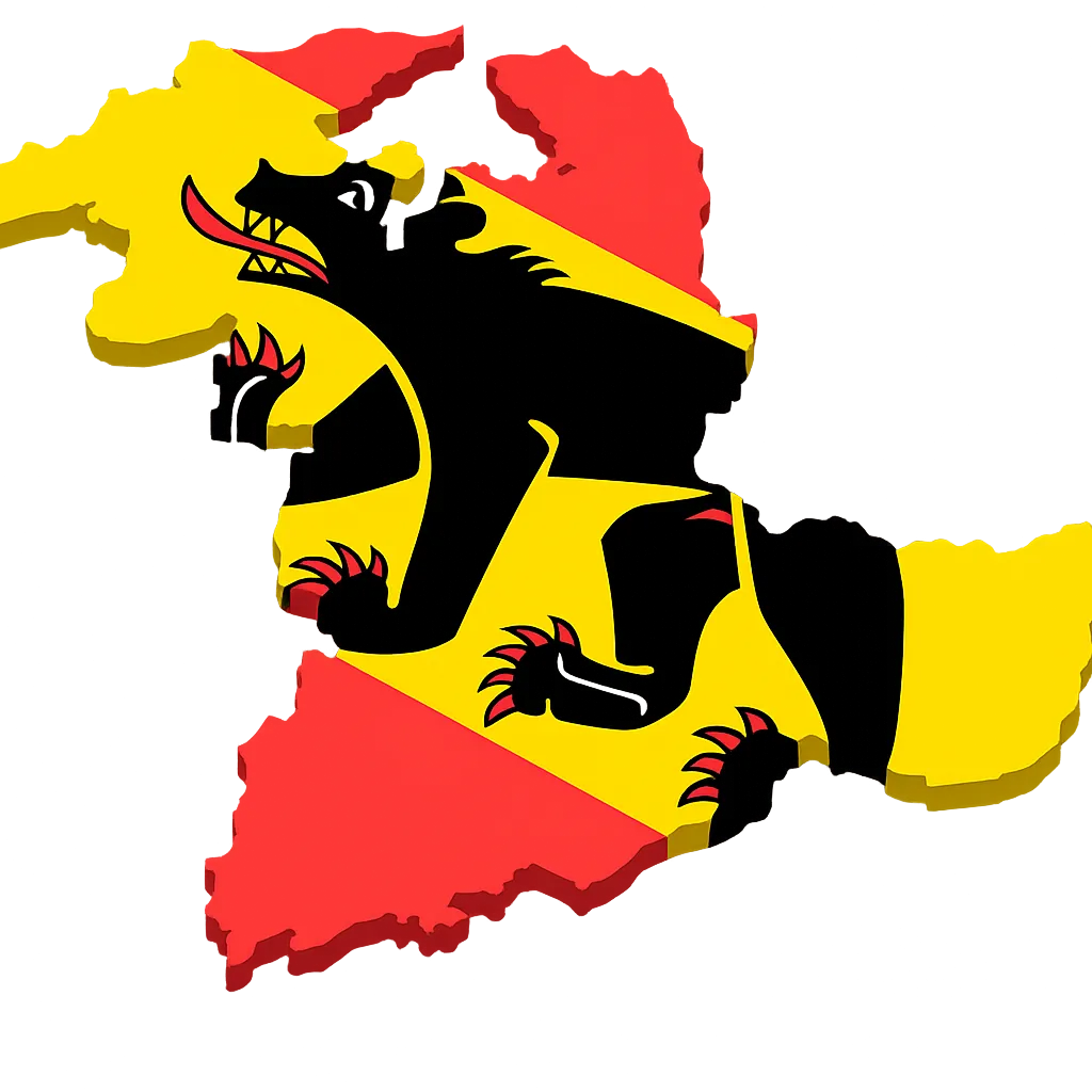 Drapeau ef forme du canton Berne Carte du canton de Berne avec son emblème (l’ours).