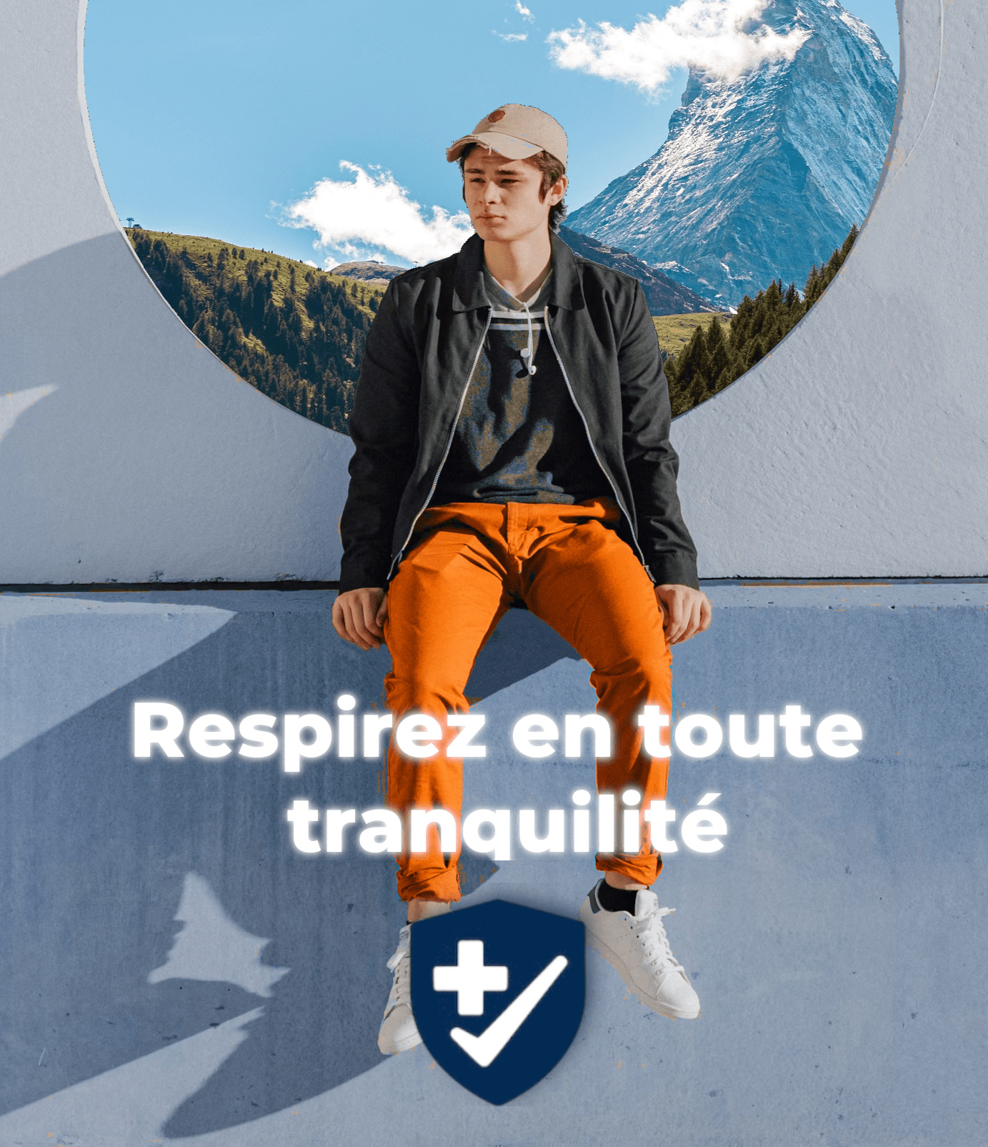 Repirez en toute tranquilité Jeune homme qui profite de la sécurité d'être assuré